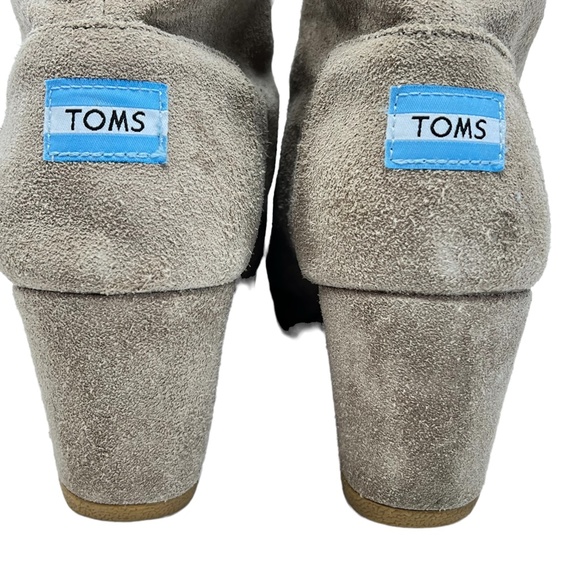 Toms women's tan suede wedge booties size 10 - Picture 6 of 10